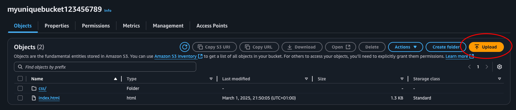 upload to bucket