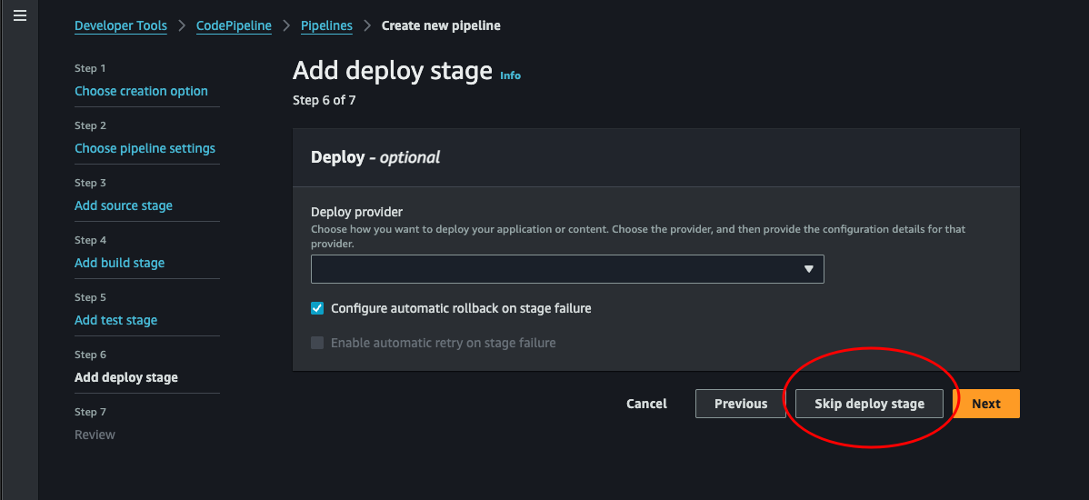 Deploy stage