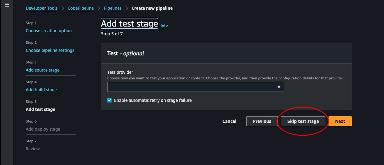 Test stage