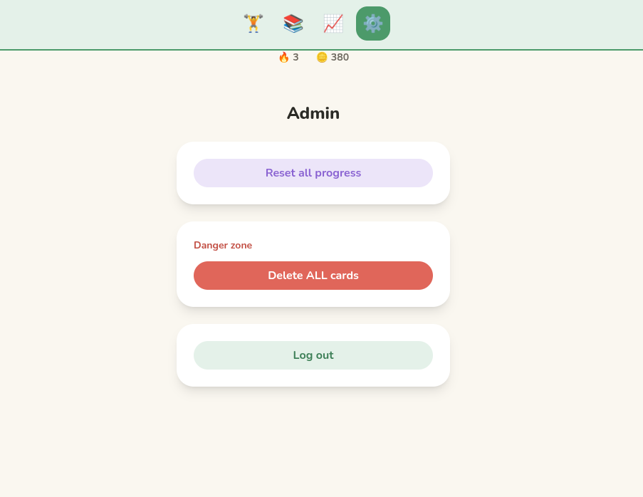 Admin page