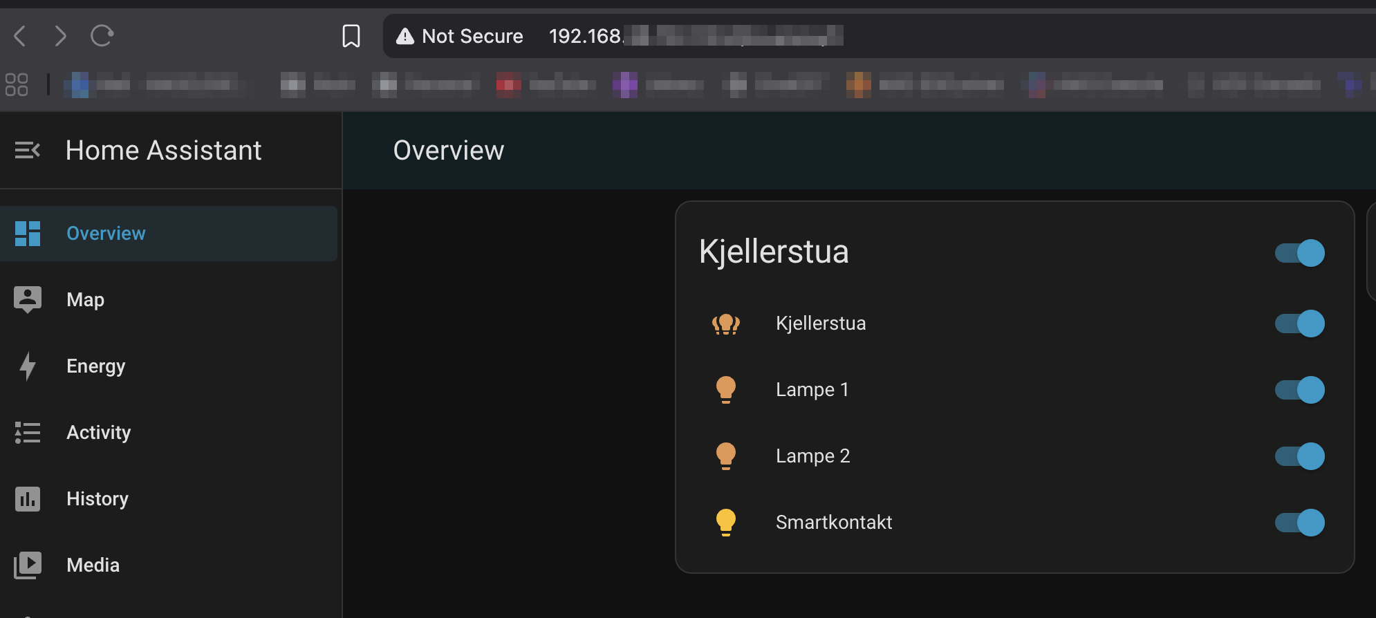 home assistant in browser