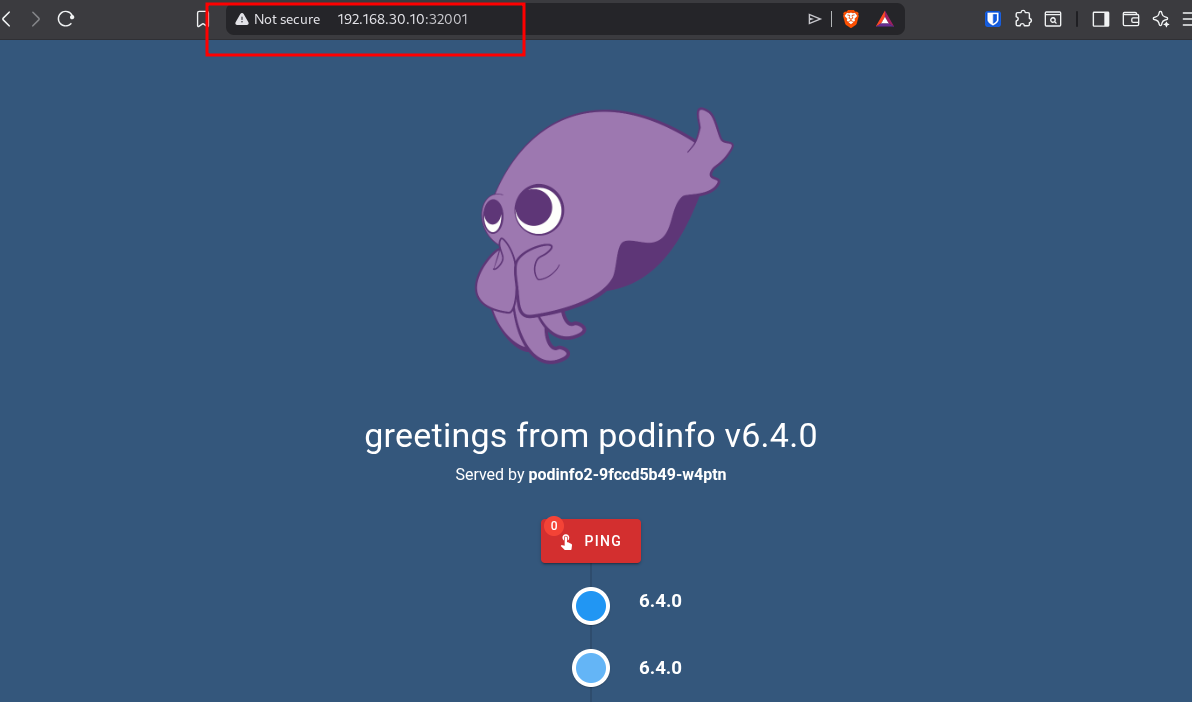 podinfo in browser