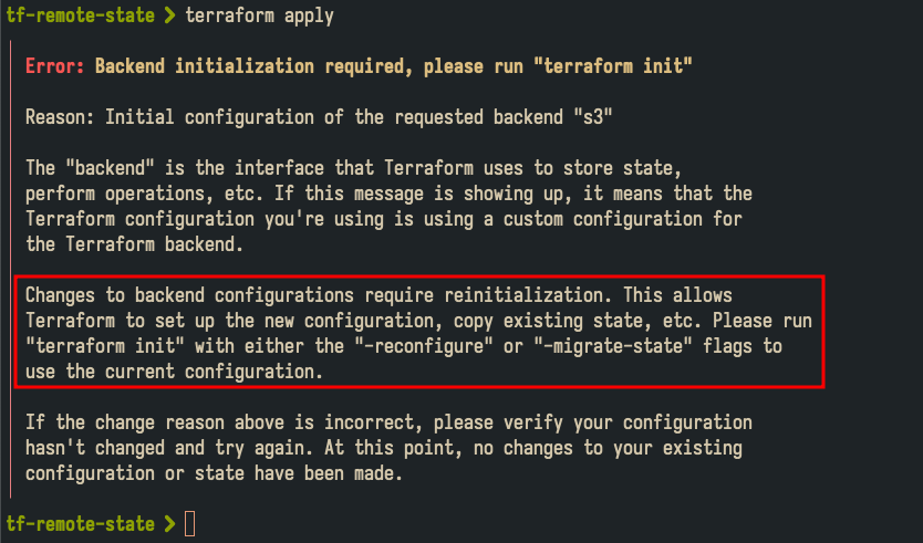 terraform apply error