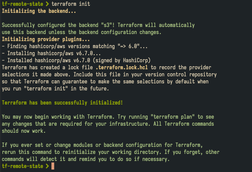 running terraform init